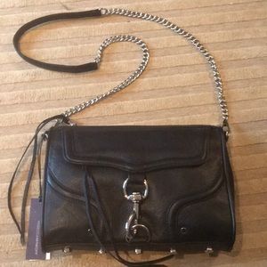 BNWT LARGE Rebecca Minkoff Black MAC Bombe Bag